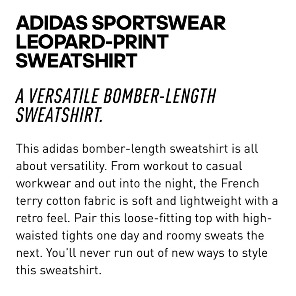 Adidas Pink Grey Leopard Animal Print Logo Sweatshirt Sweater Large - Picture 7 of 8